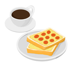 Illustration of food, healthy food menu in the morning before doing activities