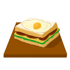 Illustration of food, healthy food menu in the morning before doing activities