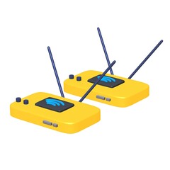 Fototapeta premium Modem Router with the antenna high speed wireless wifi internet