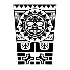 Wrap around arm polynesian tattoo design. Pattern aboriginal samoan. illustration EPS10