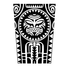 Wrap around arm polynesian tattoo design. Pattern aboriginal samoan. illustration EPS10