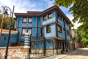 Fototapeta na wymiar Typical Bulgarian Houses in the Old Town of Plovdiv