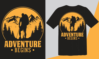 Outdoor adventure T-shirt design, Mountain Adventure t-shirt design