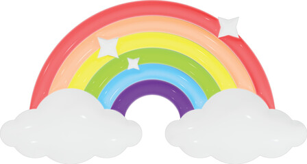 rainbow and clouds 3d