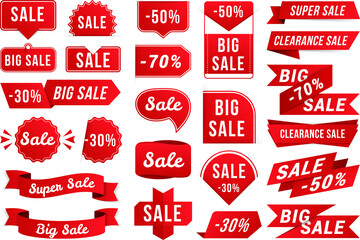 Red sale banners