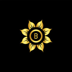 Naklejka premium B Luxury Letter Initial with Crown logo Vector, B Great Luxury Logo, B Luxury Logo Vector Design, Creative Lettering Logo Vector Illustration. 