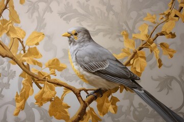 wallpaper birds and flowers long branches background