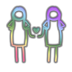 Cute Human Love Couple LGBTQ Vector