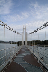 Tapjeong Lake Suspension Bridge in Nonsan, South Korea