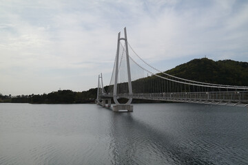 Tapjeong Lake Suspension Bridge in Nonsan, South Korea