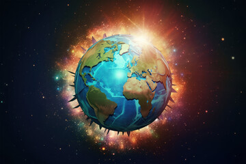 atmosphere earth globe with star energy