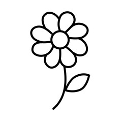 Cute flower outline icon