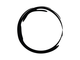 Grunge circle made of black paint.Grunge  circle made of black ink.