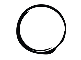 Grunge circle made of black paint.Grunge circle made of black ink.Grunge round element.
