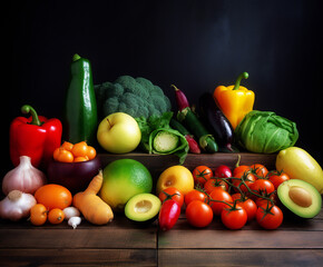 Fototapeta na wymiar vegetable assortment on a table