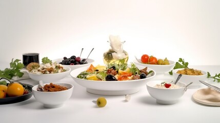 Continentals Food on dinning Table, AI Generative