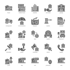 Property icon pack for your website design, logo, app, and user interface. Property icon solid design. Vector graphics illustration and editable stroke.