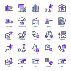 Property icon pack for your website design, logo, app, and user interface. Property icon mixed line and solid design. Vector graphics illustration and editable stroke.