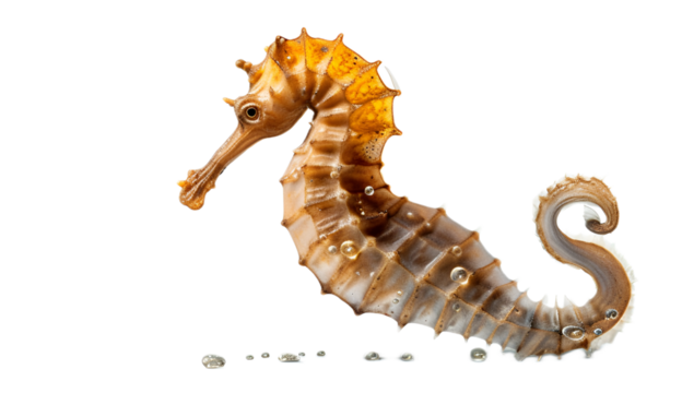 The sea horse isolated on transparent background. 3D render.