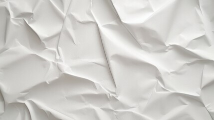 White crumpled paper texture background. Clean white paper. Top view. Generative AI.