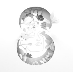 Mother's Day and Valentine's Day greeting card, 3D rendering of celebrations on special days.