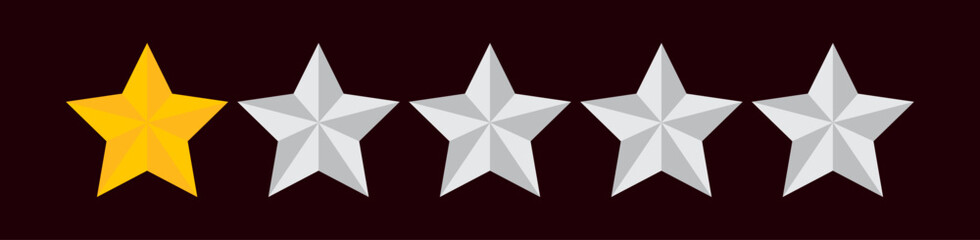 Five stars rating icon. Five stars customer product rating. Vector illustration. Premium quality. Golden stars