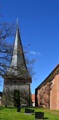 Fototapeta na wymiar Historical Church in the Town Jork in the Old Country, Lower Saxony