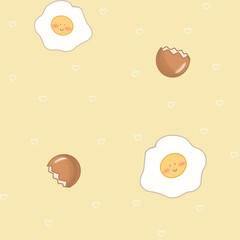 seamless pattern background with cute egg