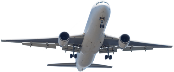 着陸態勢に入った飛行機