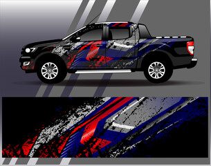 Car wrap design vector. Graphic abstract stripe racing background kit designs for wrap vehicle  race car  rally  adventure and livery