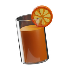 breakfast orange juice 3d illustration