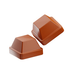 breakfast chocolate cube 3d illustration
