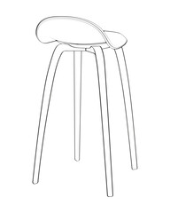 Bar stool perfect line art icon. Line art customizable illustration. Night club, drinking establishment, pub furniture. Vector isolated outline drawing. 
