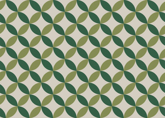 渋い色合いの日本の伝統模様(七宝つなぎ)　シームレス背景イラスト