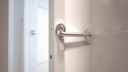 Naklejka premium Special modern chrome door handle so that even the smallest parts radiate elegance. Generative AI Technology 
