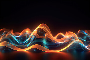 Colorful abstract sound waves on black background. For music concepts
