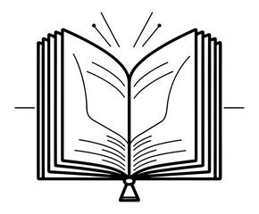 open book vector illustration, open book vector logo