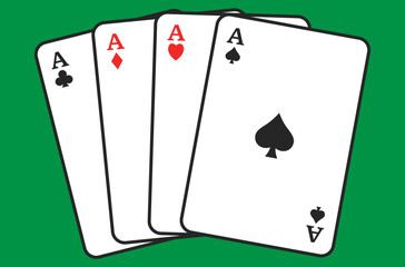 poker cards set of four aces