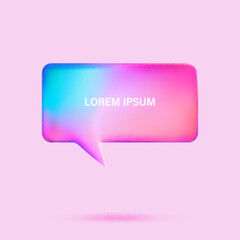 Colorful Speech Bubble on Pink Background. Vector Illustration.