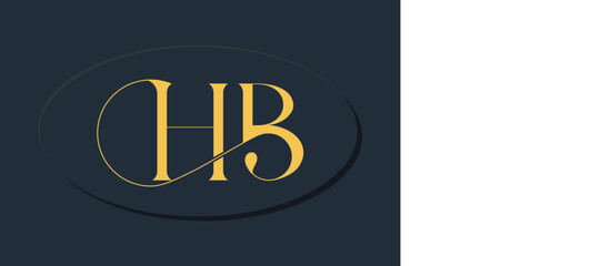 HB ligature fashion brand logo design template