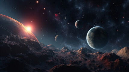 Obraz na płótnie Canvas Space, universe with planets