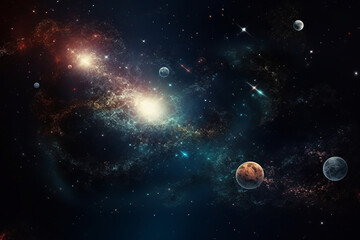 Obraz na płótnie Canvas Space, universe with planets