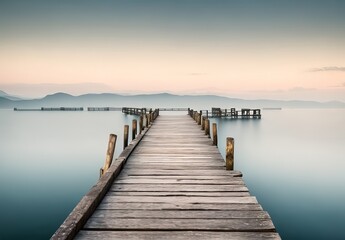 Fototapeta na wymiar Timeless Tranquility: Capturing the Peace and Beauty of an Ancient Pier. Generative AI.