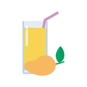mango juice icon flat style element isolated on white background vector illustration