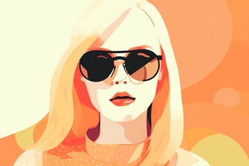Fototapeta na wymiar woman style fashion illustration poster creative design girl modern portrait glasses. Generative AI.