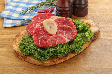 Raw ossobuco beef meat for cooking