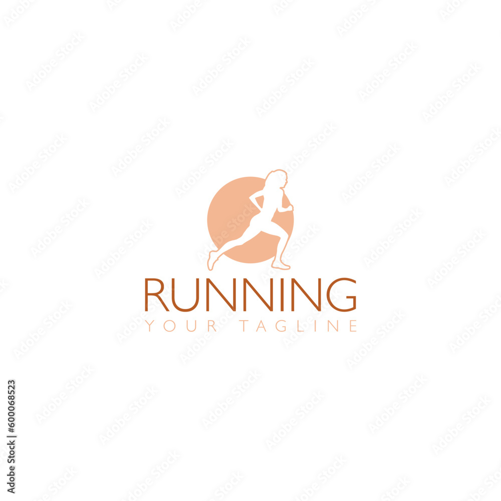 Canvas Prints Running logo, jogging and marathon logo template design isolated on white background