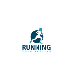Fototapeta premium Running logo, jogging and marathon logo template design isolated on white background
