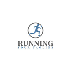 Fototapeta na wymiar Running logo, jogging and marathon logo template design isolated on white background