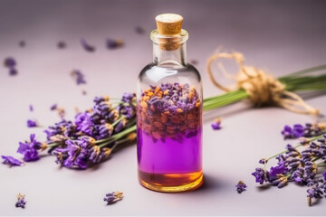 Obraz na płótnie Canvas spa skin care product Lavender flowers extract or essence